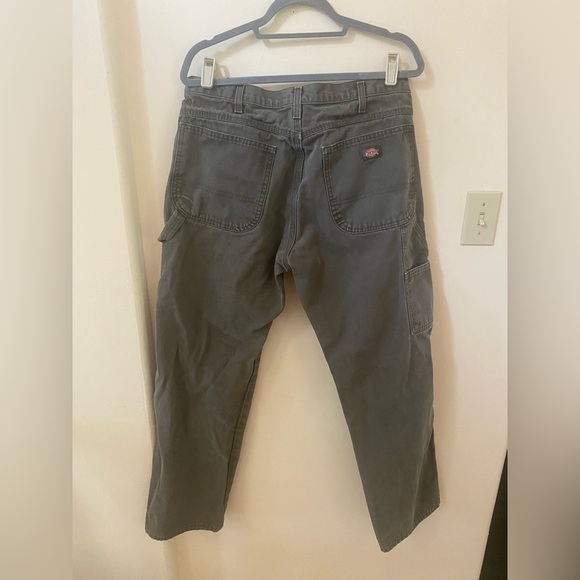 DICKIES Y2K VINTAGE OLIVE GREEN HEAVY DUTY CARGO CARPENTER WORK PANTS 34X32 - Picture 7 of 7